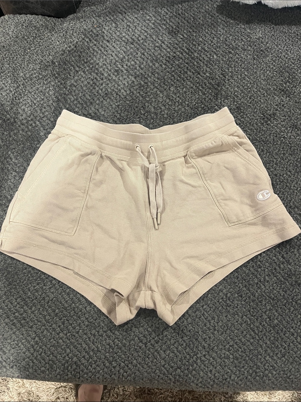 Champion Women's Cream/Tan Pull-On Athletic Shorts with Drawstring
